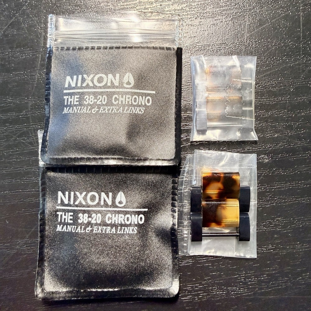 Nixon The 38-20 Chrono Extra Watch Links Set Tortoise Shell Acetate Black NEW